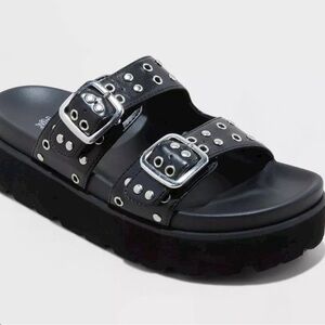 Wild Fable Black Stud Slides